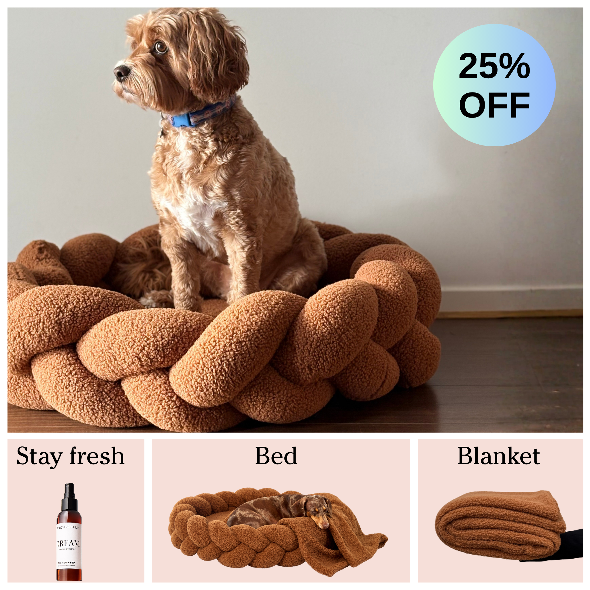 Chestnut Dog Bed Bundle