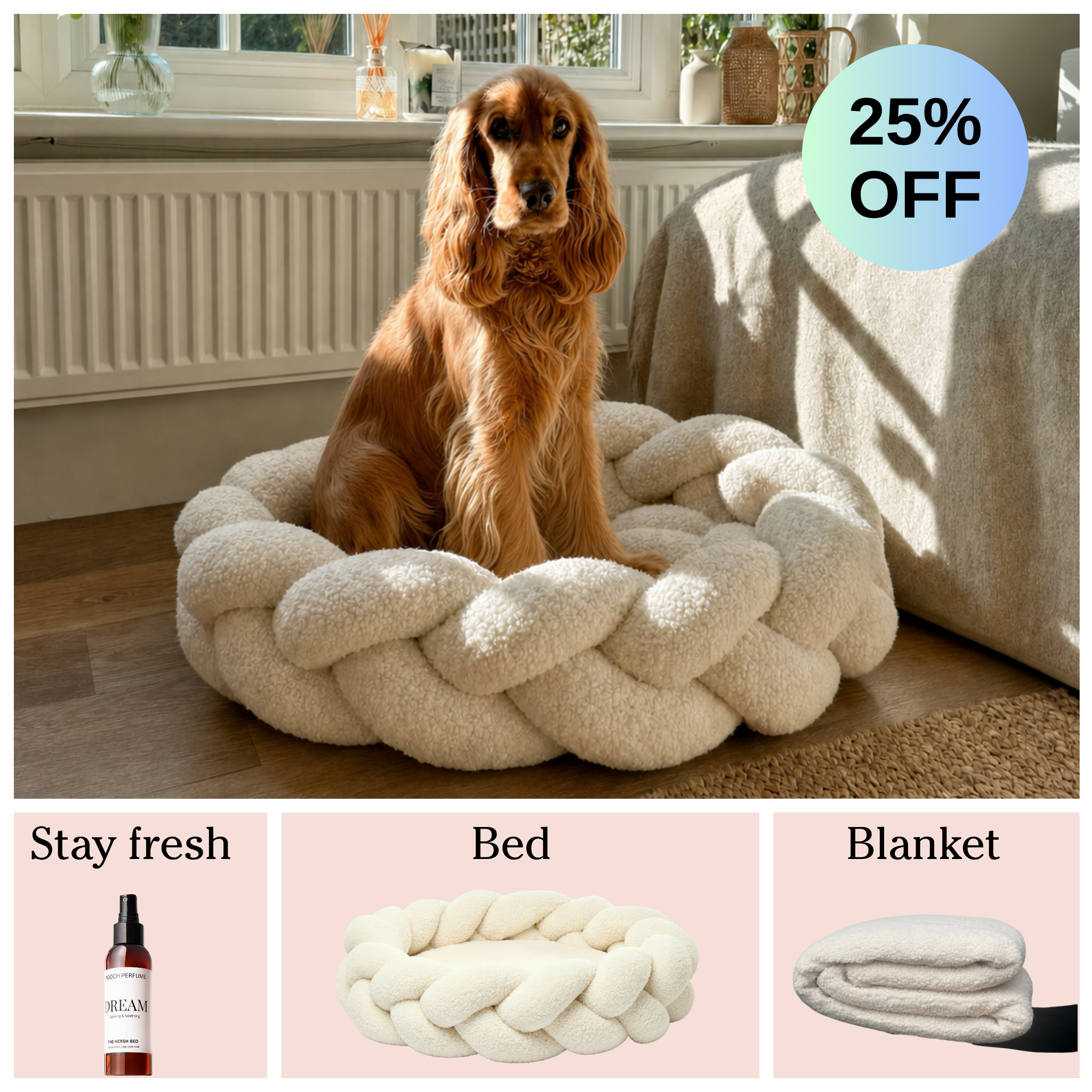 Oatmeal Dog Bed Bundle